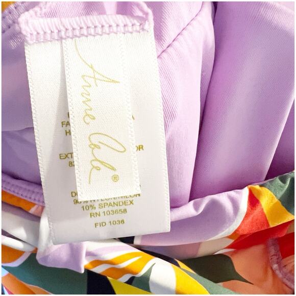 Anne Cole TROPICAL MULTI Plus High-Waist Belted Bikini Swim Bottom Size Large - Picture 11 of 11